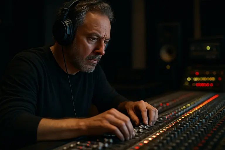 Mastering console with waveform display and printed release notes