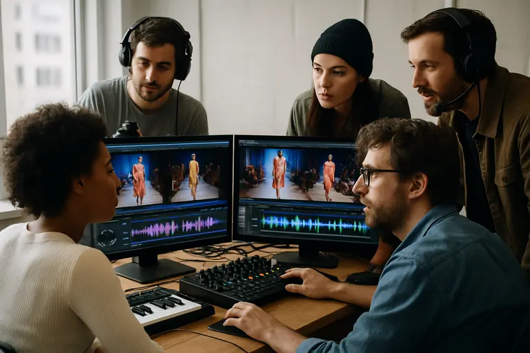 Organized audio stems displayed in a workstation for multiple media edits